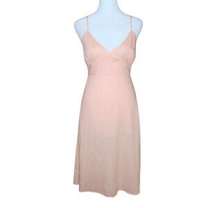 Forever 21 Linen Blend Midi Dress Georgia Peach Tie Back Women's Small NWT